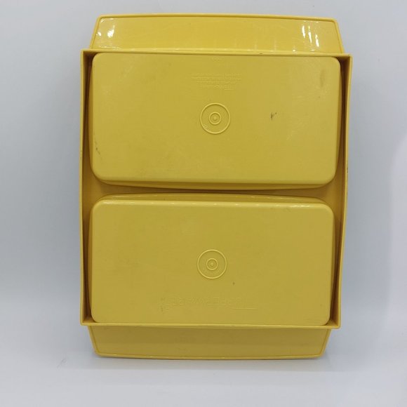 Vintage Tupperware 723 Harvest Gold 16 Deviled Egg Keeper Carrier 2 Tray & Lid - Picture 7 of 10